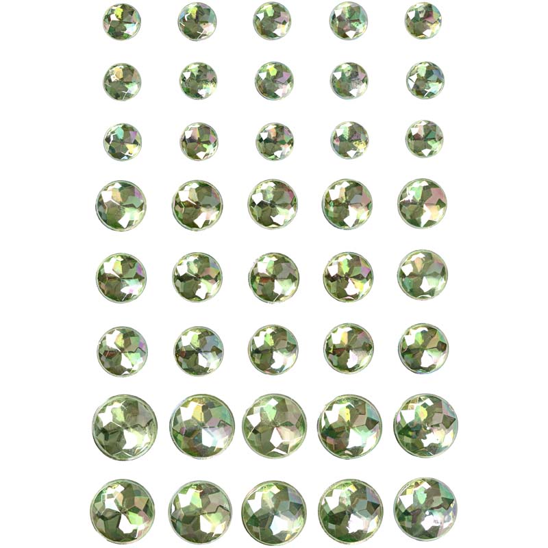 Halv-pärlor, grön, stl. 6+8+10 mm, 40 st./ 1 förp. Grønn