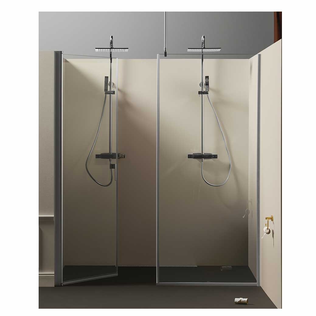 NISCHDUSCH IGLOOPRO ST 10 K IW 7 K N Glass: Klart Glass, Profil: Aluminium, Rett Dør 985 + Fast Vegg 685, Bredde nisje: 1655-1685