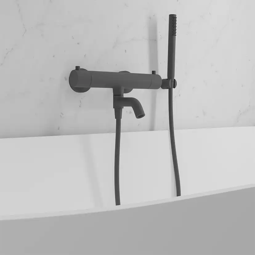 Badekarbatteri Scandtap Steel Pleasure 4 med Hånddusj