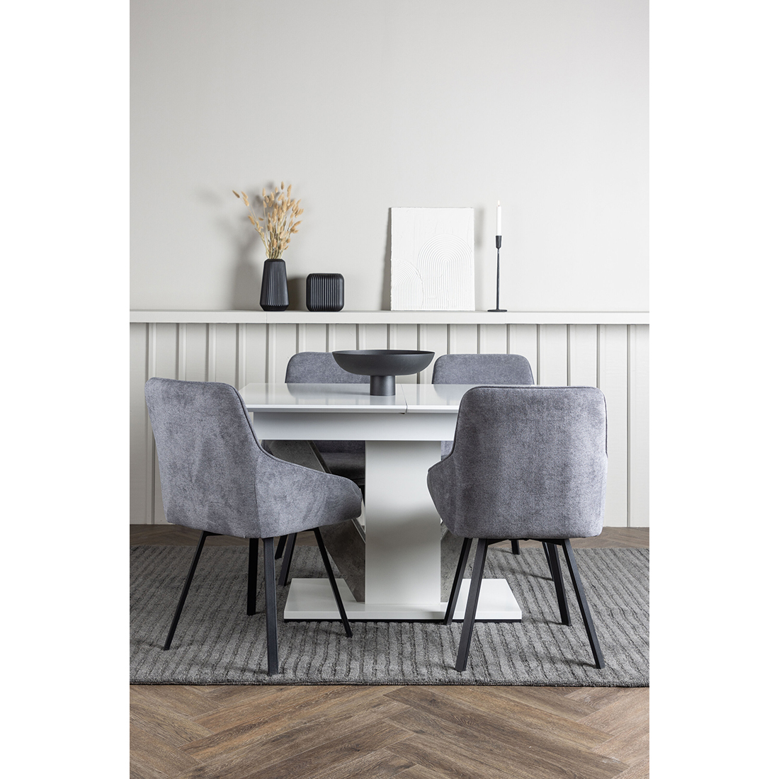 Spisegruppe Venture Home Disa med 4st Rosie Spisestoler
