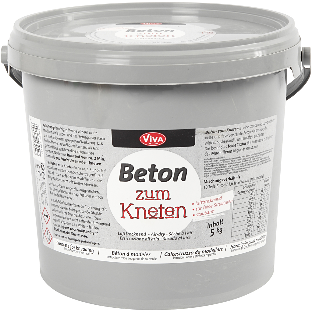 Betongpulver Creativ Company til modellering/Betong grå 1 Pk