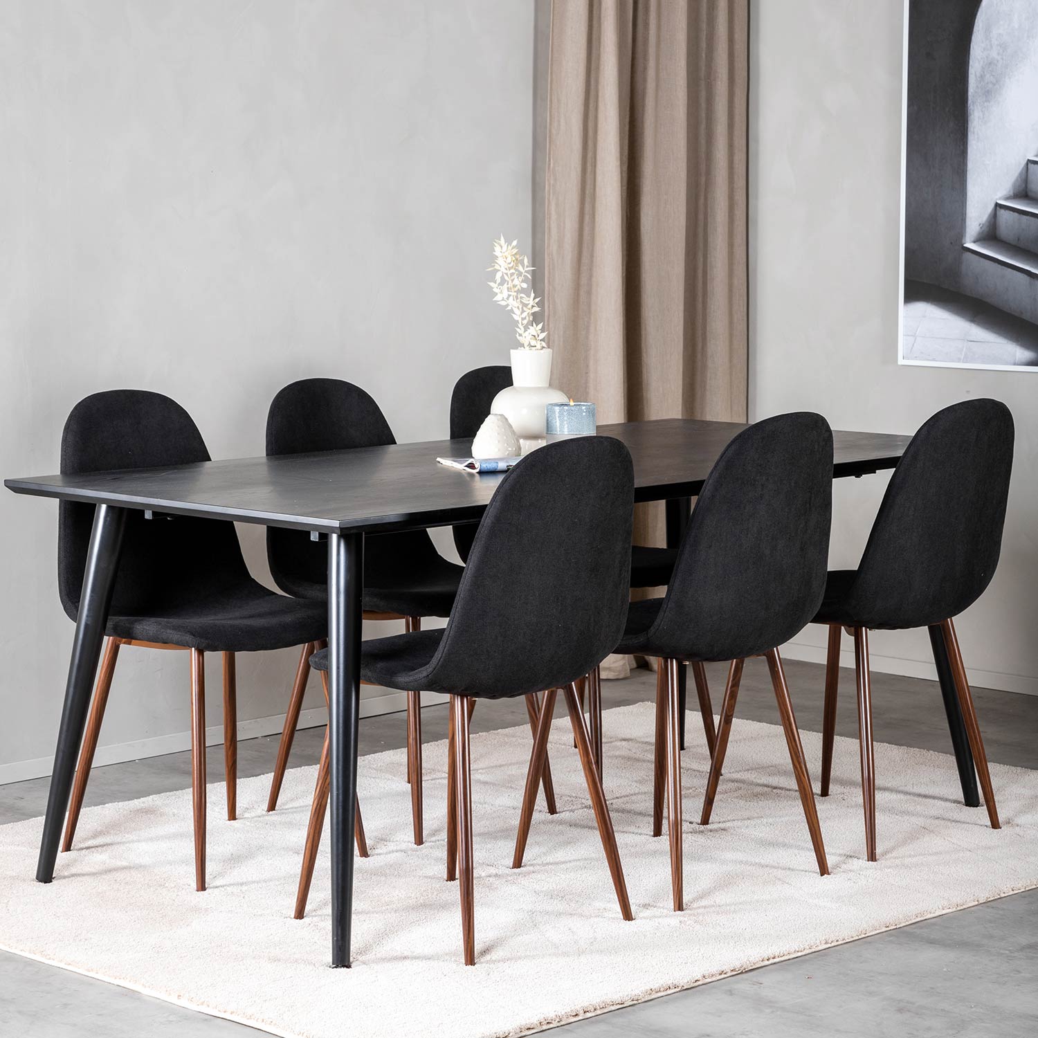 Spisegruppe Venture Home Dipp med 6 Polar Stoler