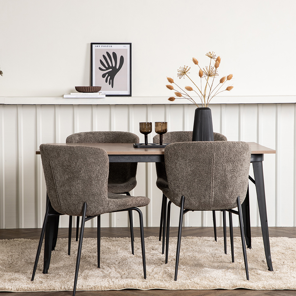 Spisegruppe Venture Home Tempe med 4 Modesto Stoler