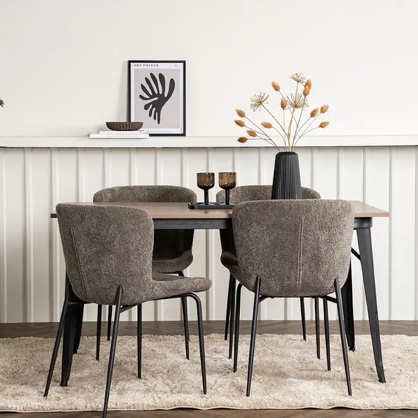 Spisegruppe Venture Home Tempe med 4 Modesto Stoler