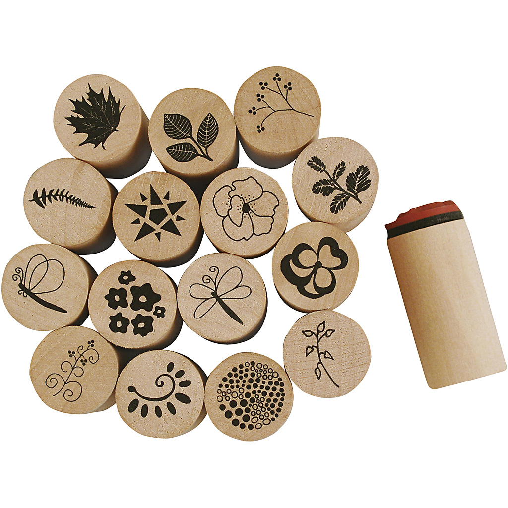 Stempelsett Creativ Company Deco Art Blomster og Blader 15-Pk