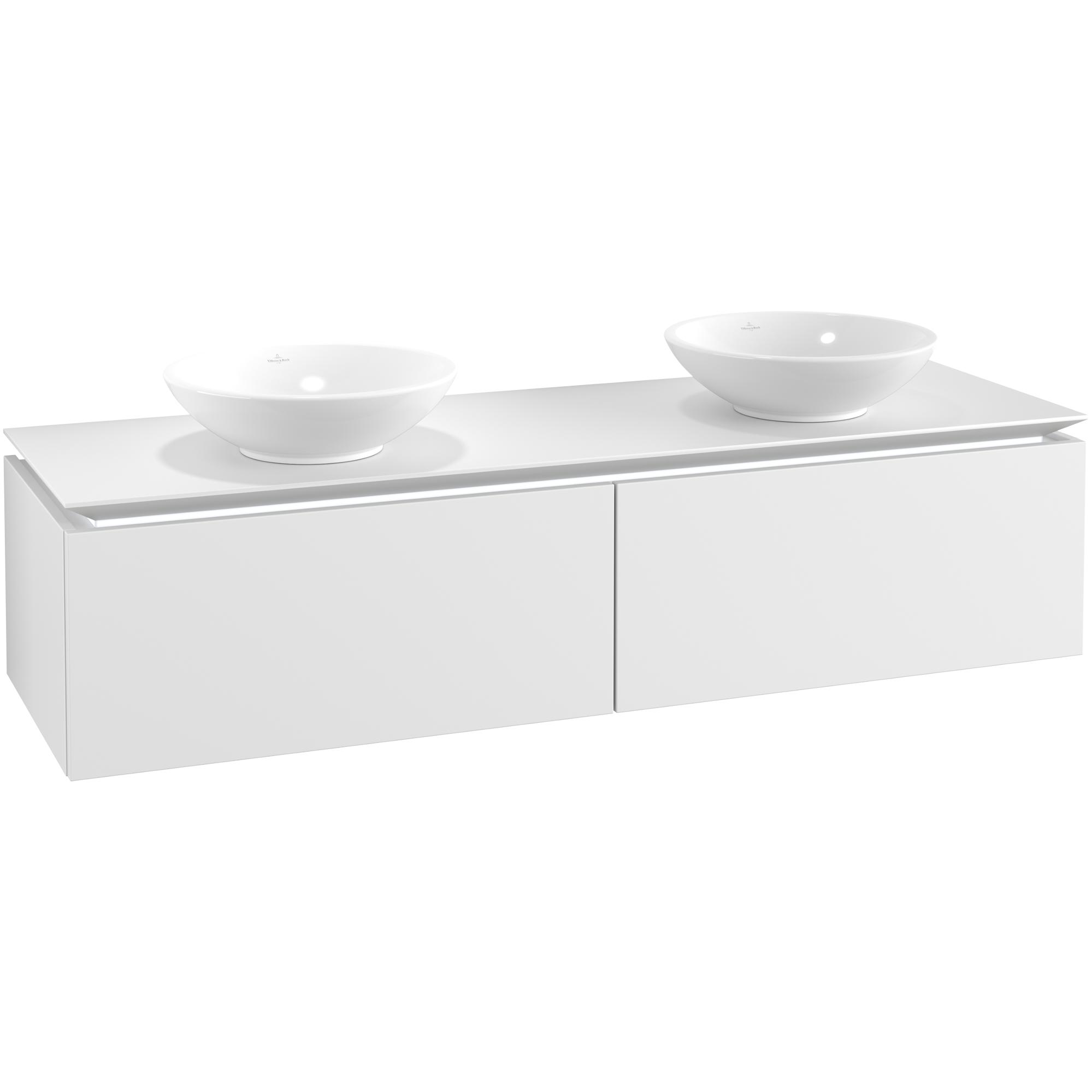 Tvättställsskåp Villeroy & Boch Legato Kompakt 1600 med 2 Lådor för Två Ytmonterade Tvättställ från Övriga V&B Serier | badrum - badrumsmobler - tvattstallsskap-och-kommod | KakelKungen
