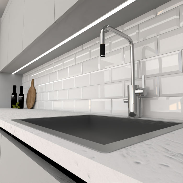 Flis Arredo Color Hvit Metro Biselado Blank 10x20