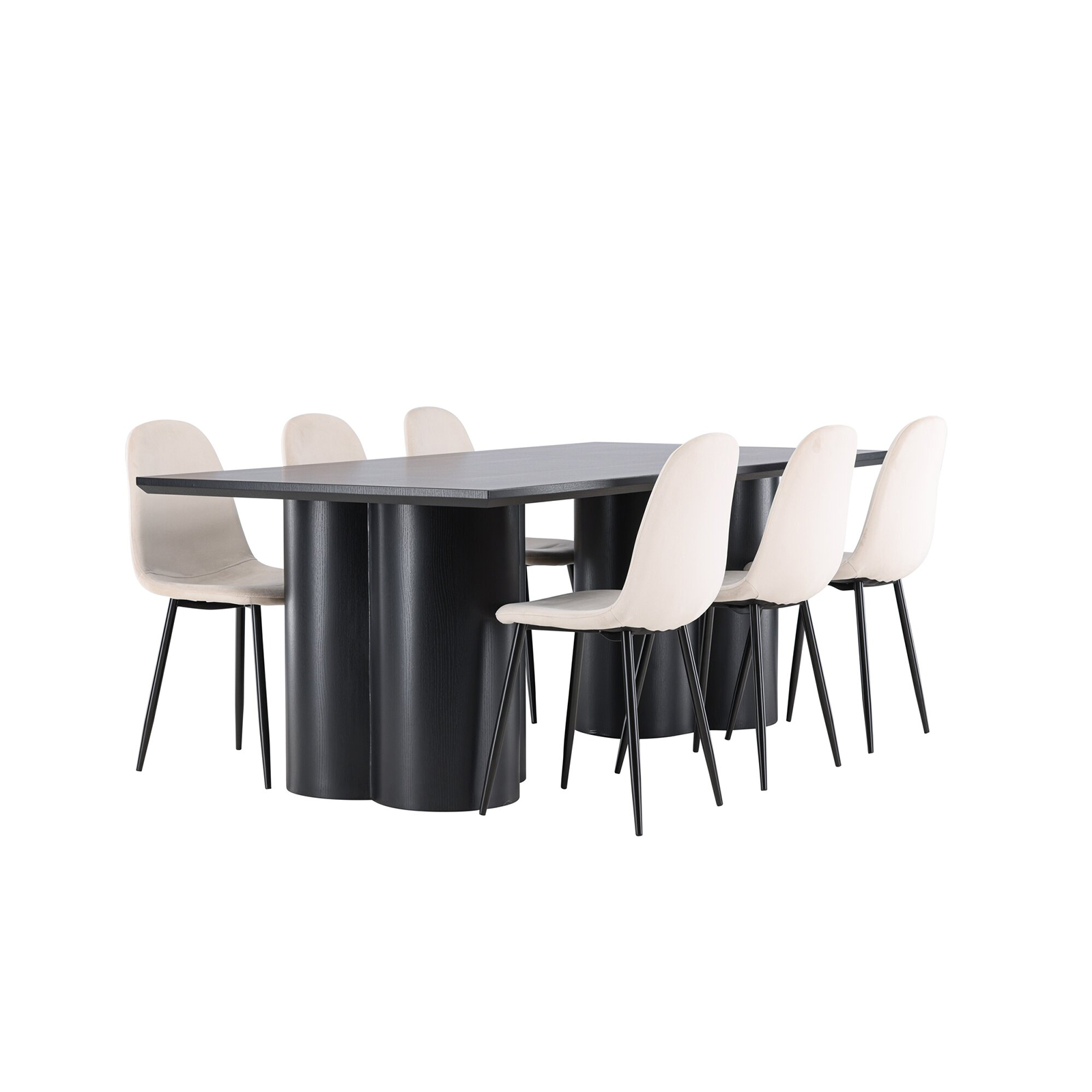 Spisegruppe Venture Home Olivia 210 med 6 stk Polar Stoler Fløyel