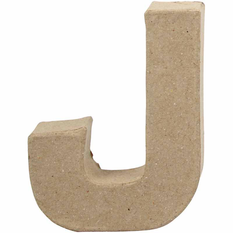 Pappbokstav, J, H: 10 cm, B: 8 cm, tjocklek 1,7 cm, 1 st. J