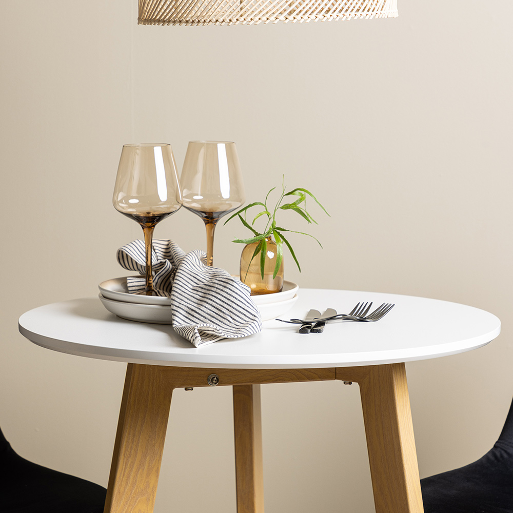 Spisegruppe Venture Home Leonora Ø65 cm med 2 stk Polar Stoler