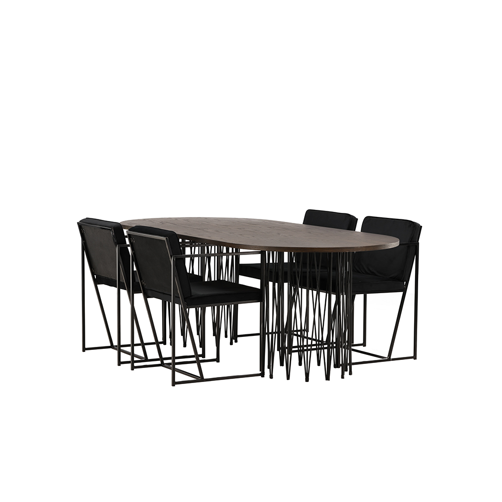 Spisegruppe furniture/fashion Stone Oval med 4 Richmond Stoler