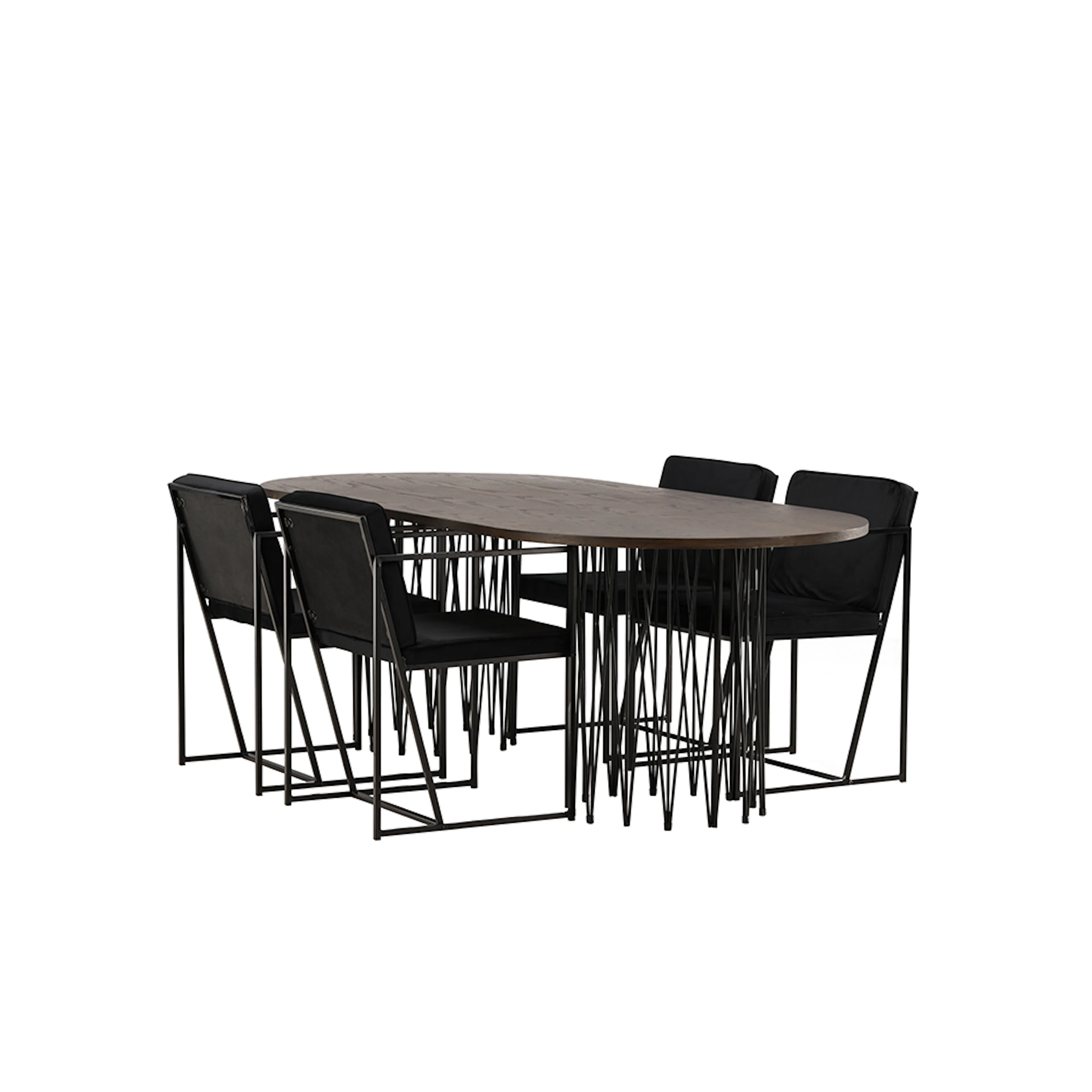 Spisegruppe furniture/fashion Stone Oval med 4 Richmond Stoler