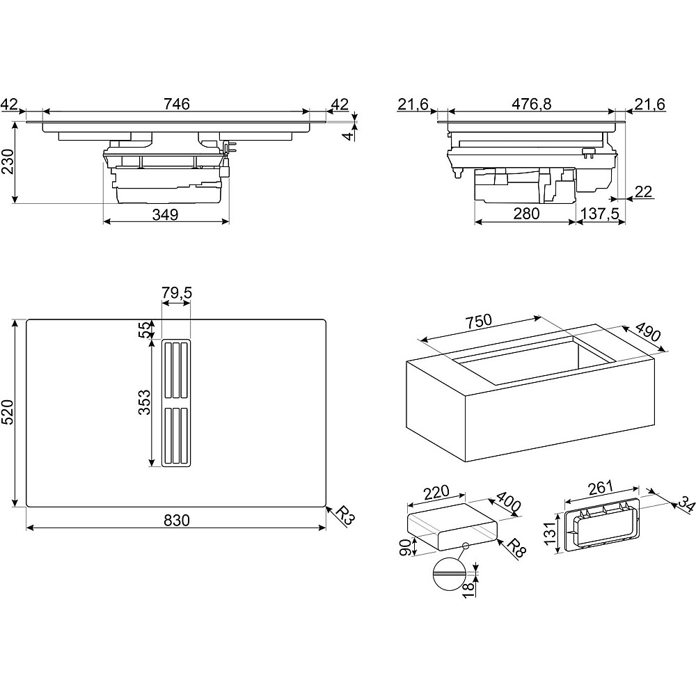 Induksjonstopp Smeg HOBD482D2 med Vifte
