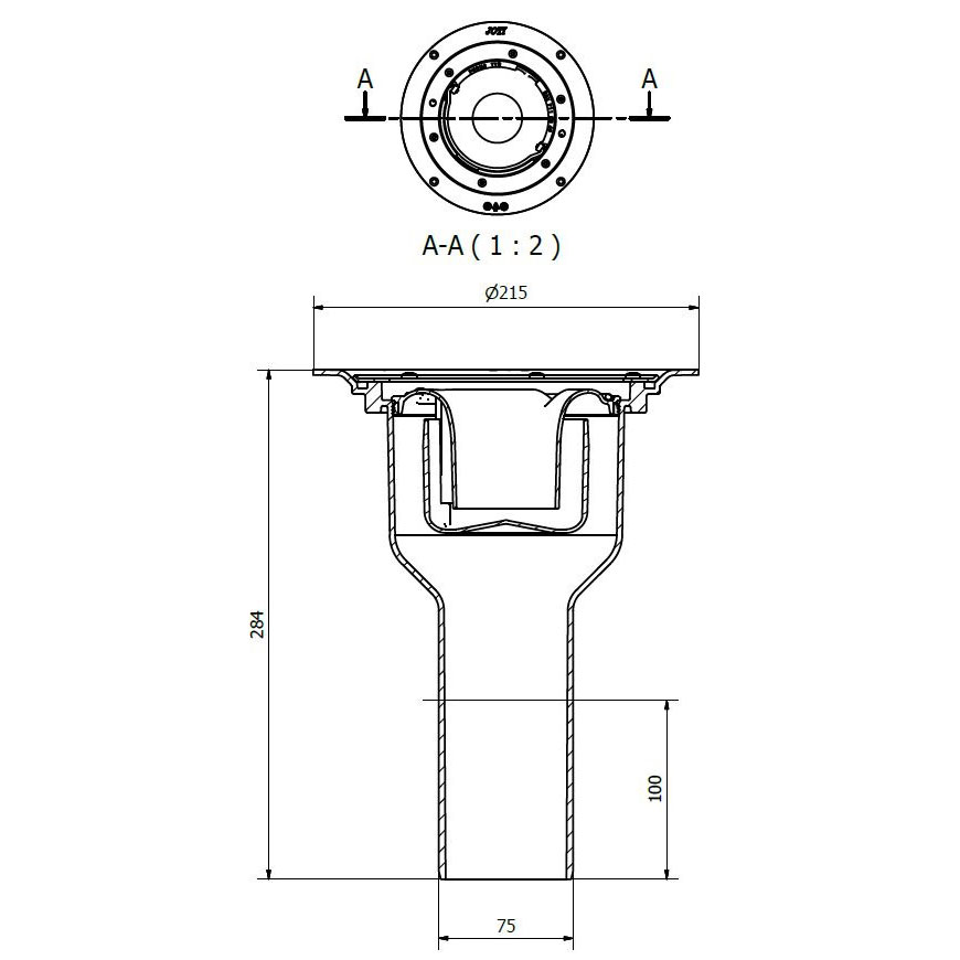 Golvbrunn Purus S-Serie Brage Ø75 mm