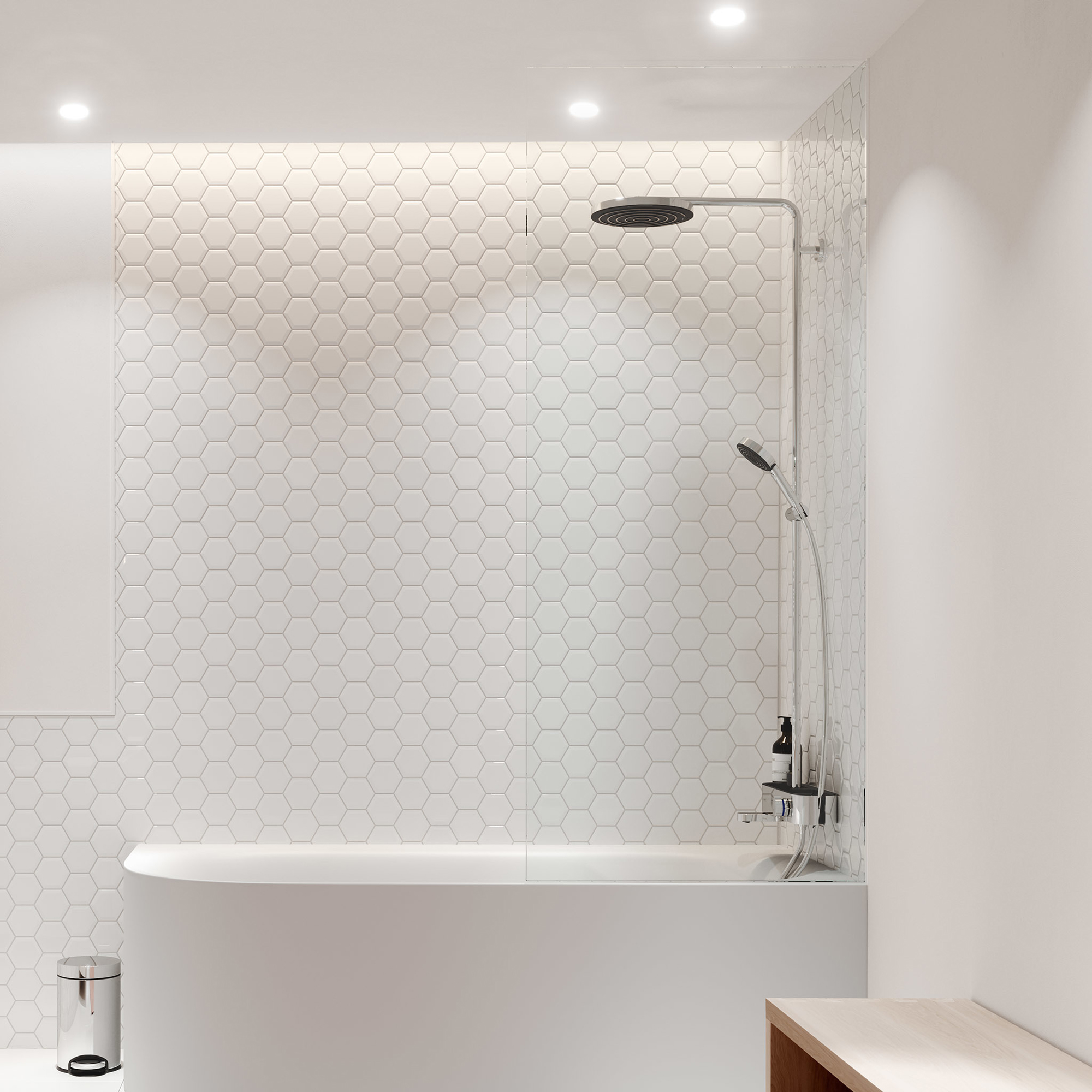 Takdusjsett Hansgrohe Pulsify S 260 1jet med Badekarbatteri
