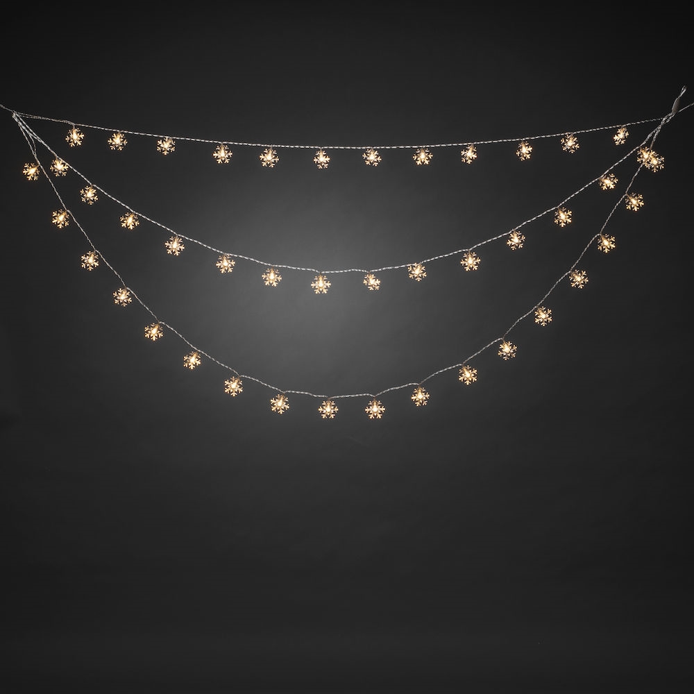 Gardinlyslenke Gnosjö Konstsmide Snøkrystaller LED