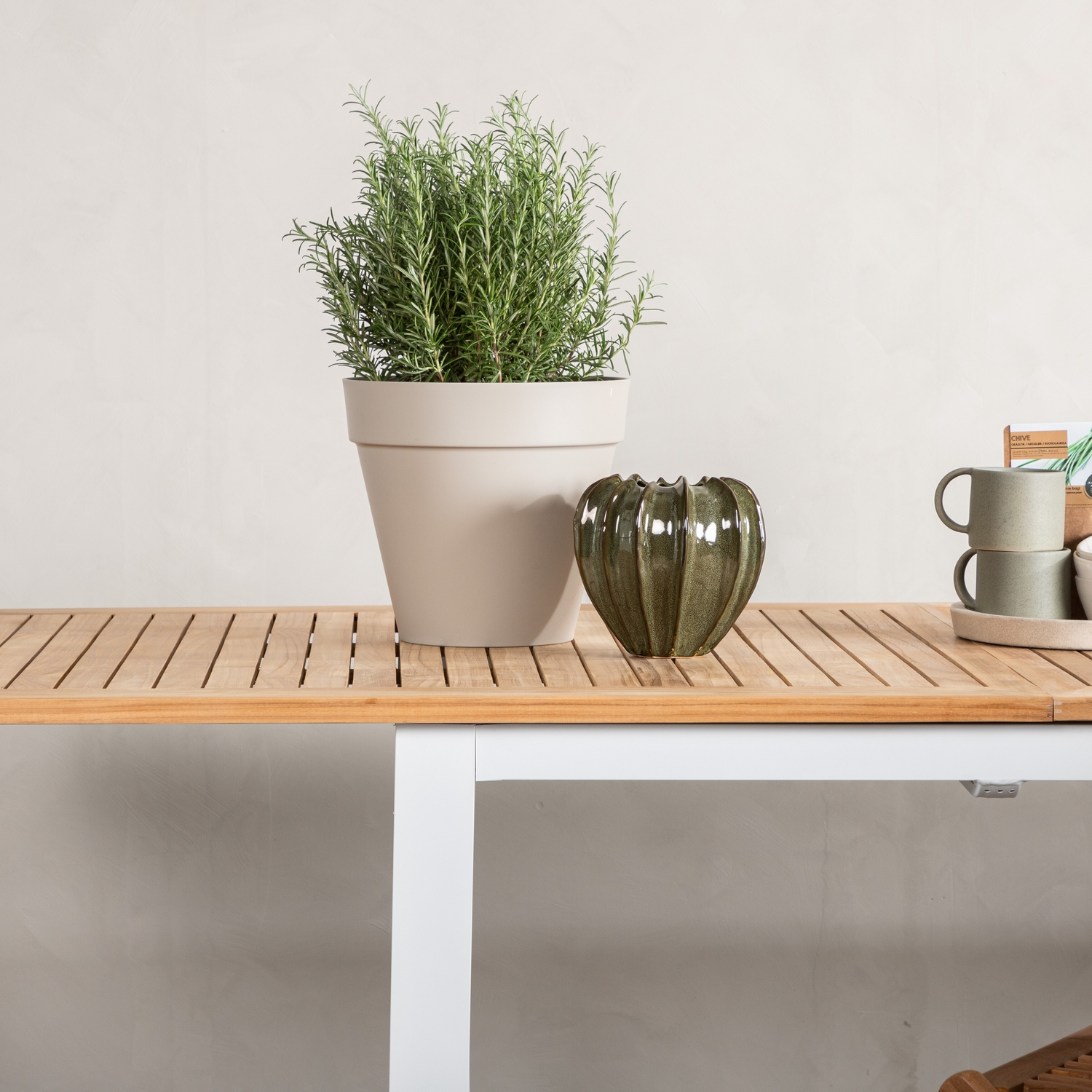 Panama - Table - 224/324*100 - Vit Alu/Teak Hvit/Teak