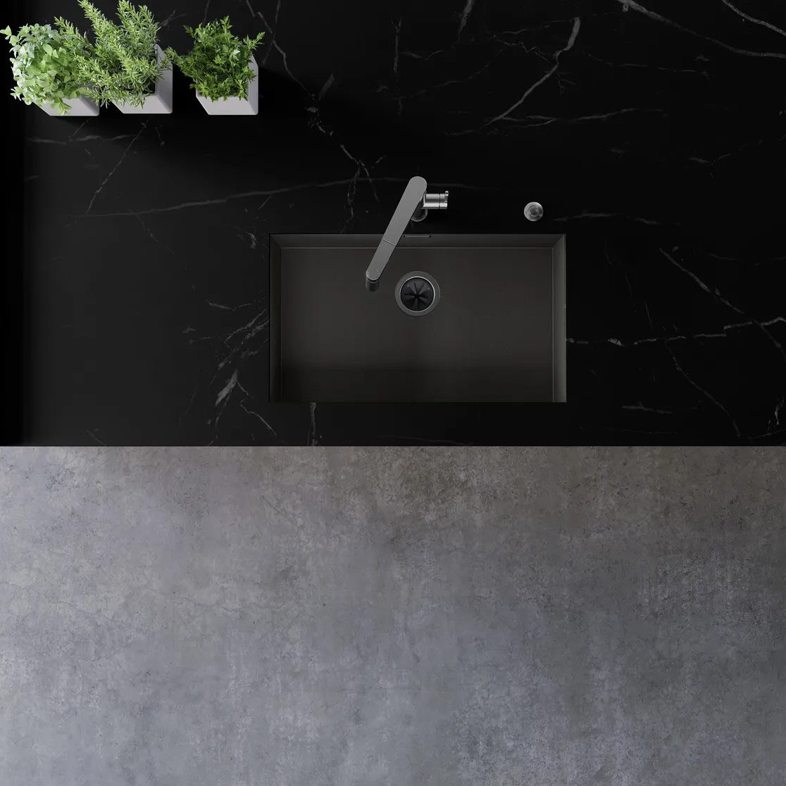 Kjøkkenvask Blanco Zerox 700 Dark Steel Infino