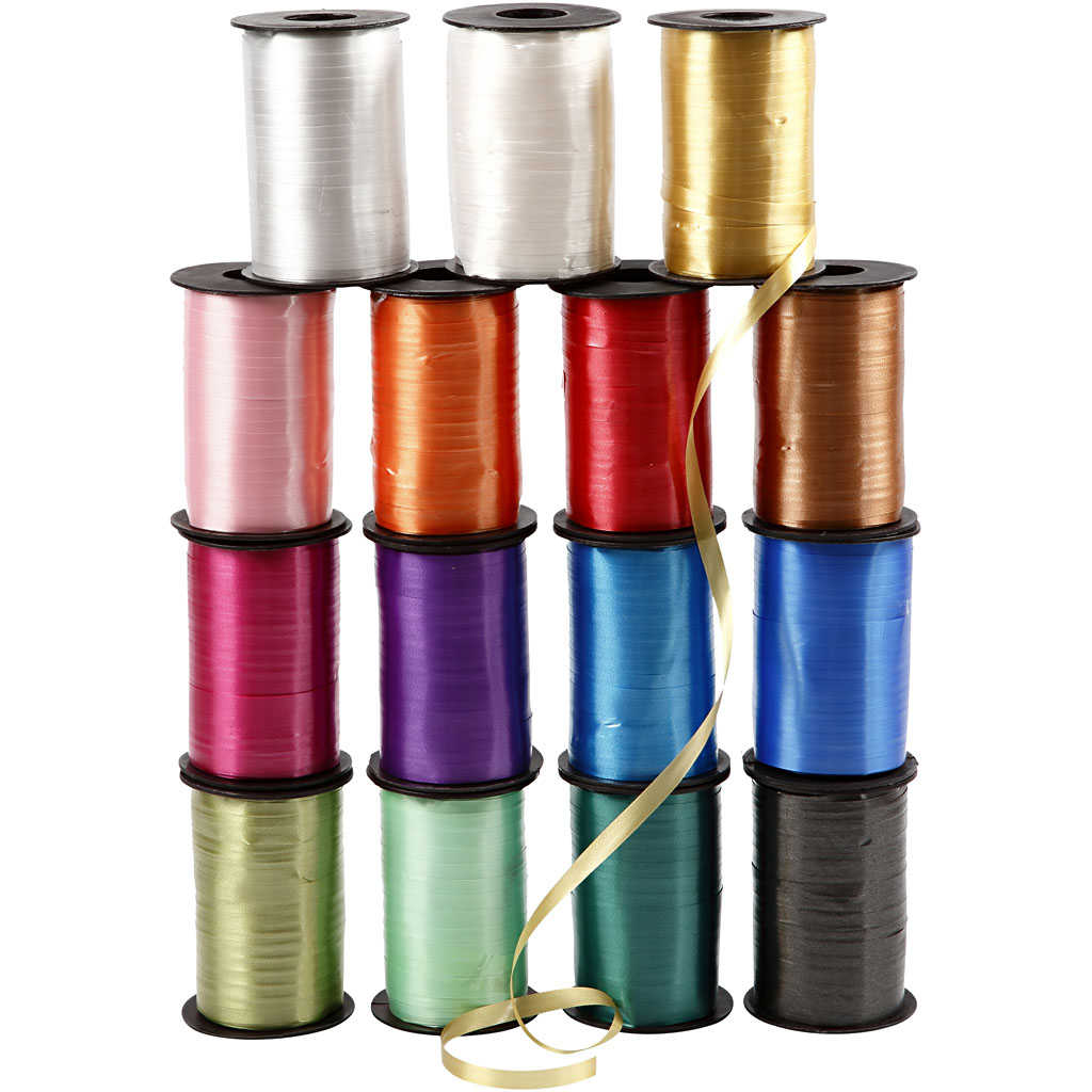 Gavebånd Creativ Company 10 mm Ass Farger 15x250 m/1 Pk