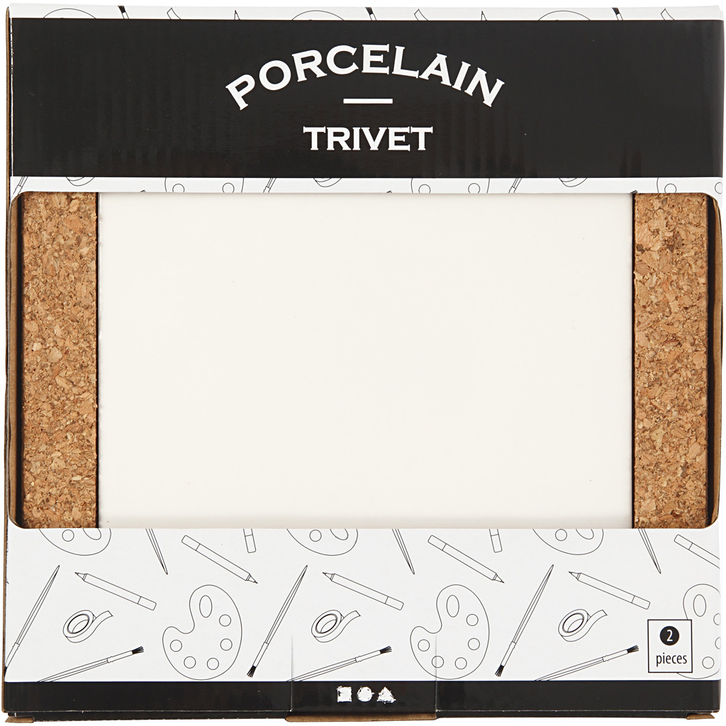 Gryteunderlag Creativ Company med korkrammer Størrelse 15,5x15,5x1 cm 2 stk/1 Pk