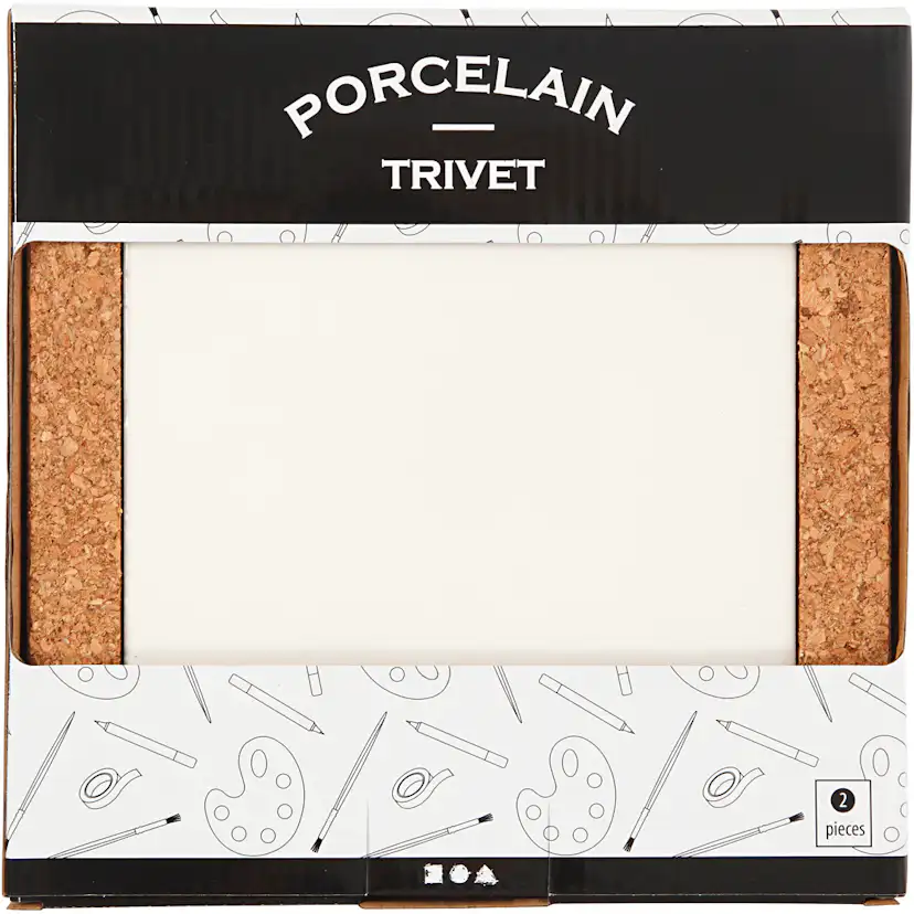 Gryteunderlag Creativ Company med korkrammer Størrelse 15,5x15,5x1 cm 2 stk/1 Pk
