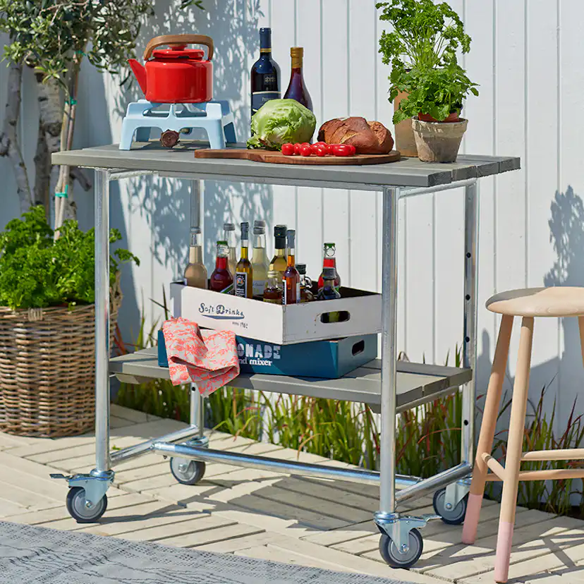 Grillbord m/1 hylle PLUS Urban gråbrun