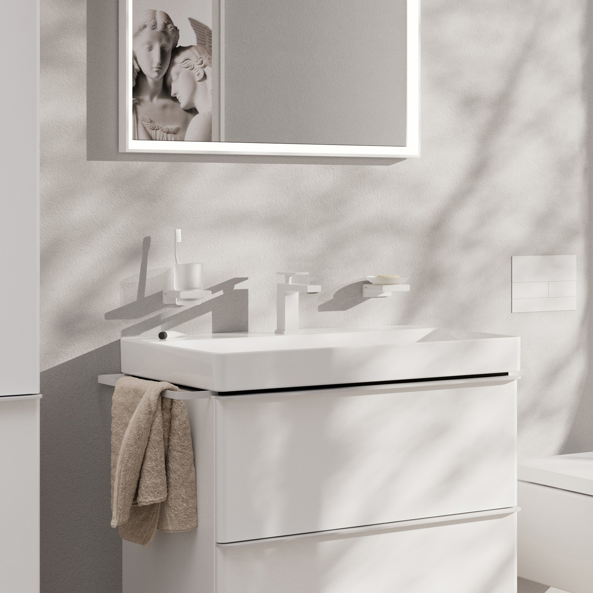 Servantbatteri Hansgrohe Tecturis E 80 CoolStart uten Bunnventil