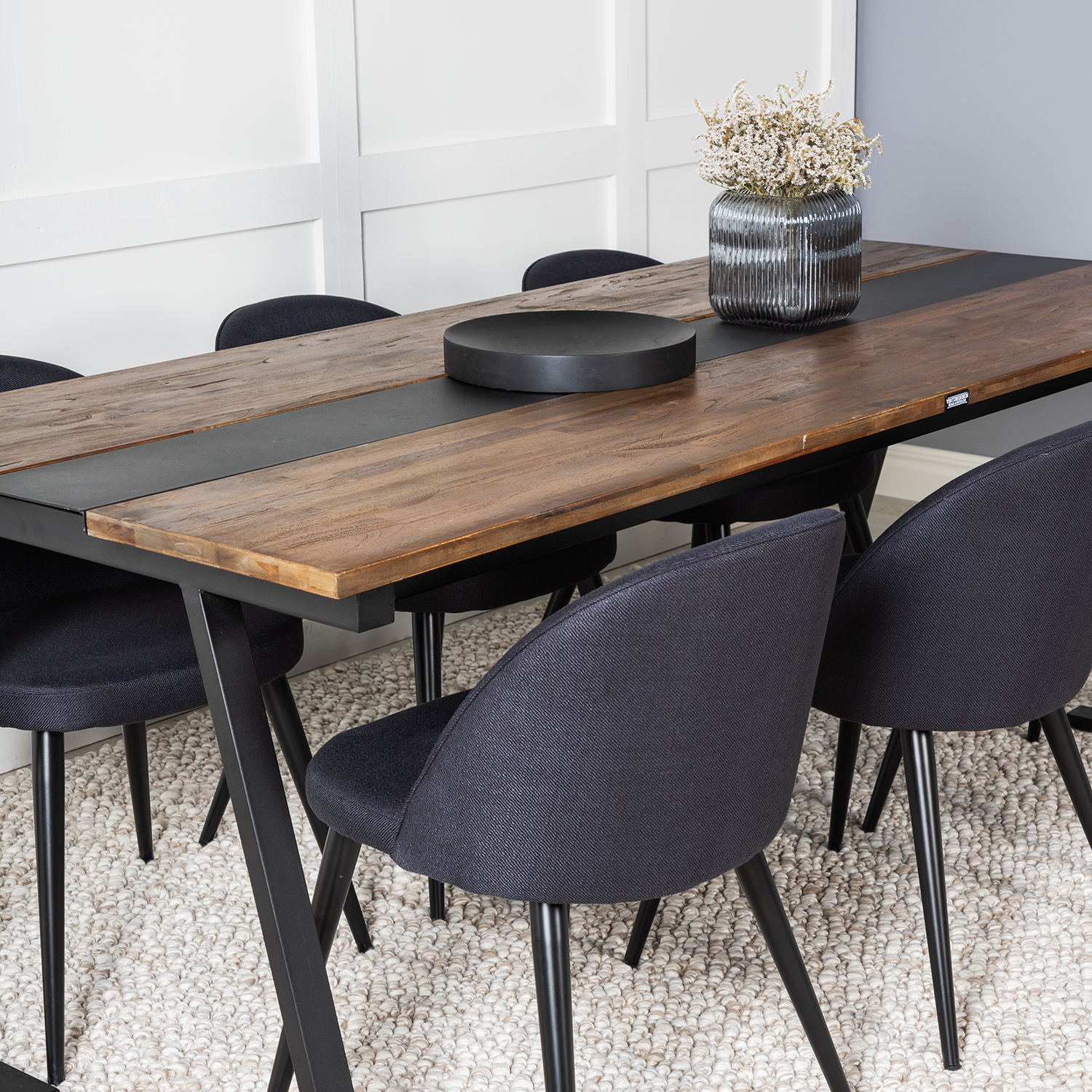 Spisegruppe Venture Home Jane med 6 Valentina Stoler Polyester