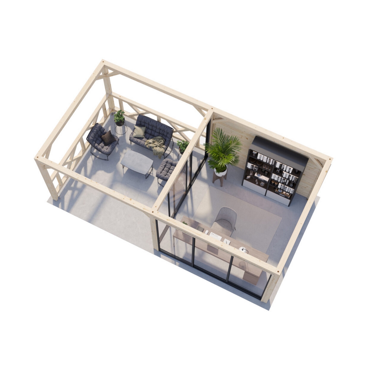 Hagestue Palmako Bianca 16,6 m2 Sett 204 Slide