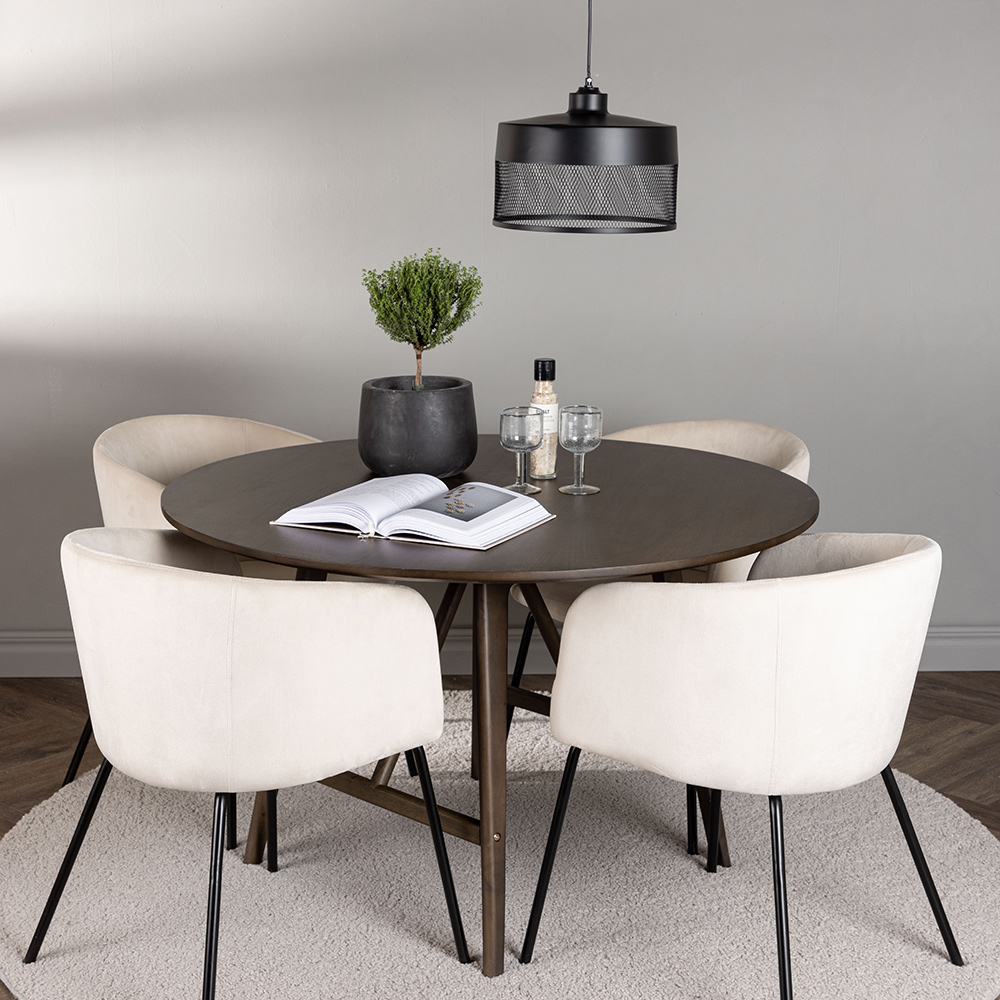 Spisegruppe Venture Home Kaseidon Ø100 cm med 4 stk Berit Stoler