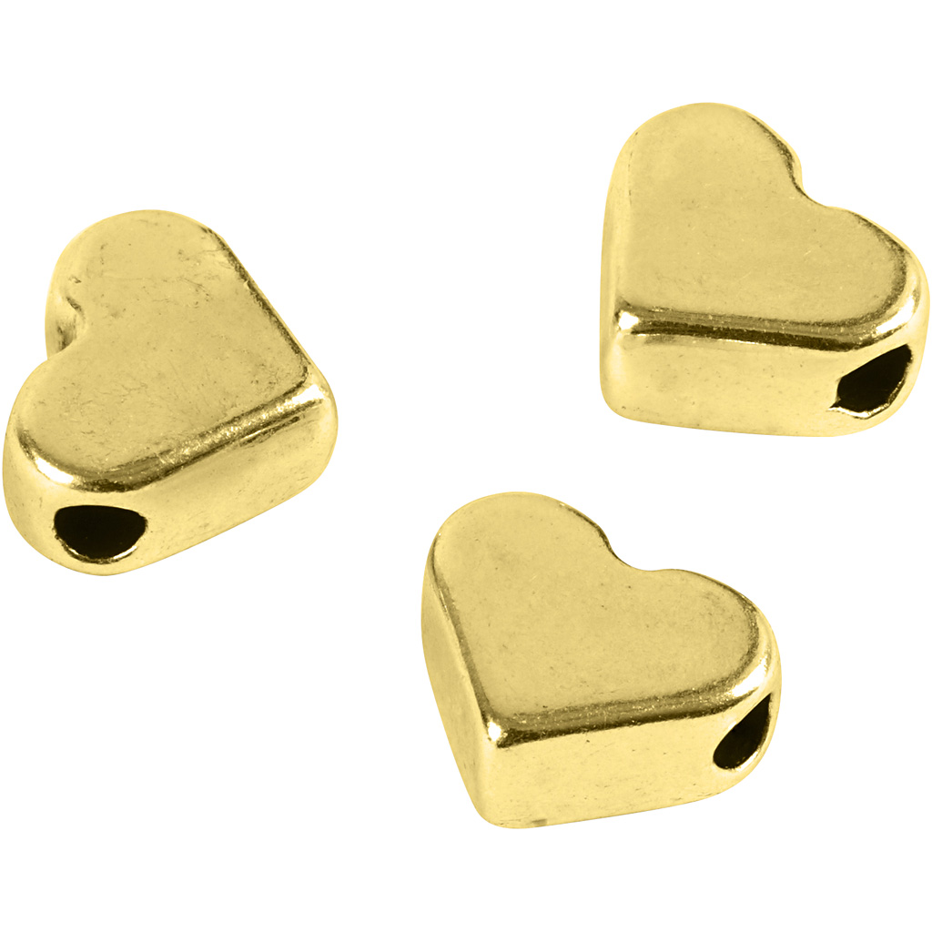 Leddperler Creativ Company Forgylt str 5,5x7 mm Hullstr 1 mm 3 stk/1 Pk