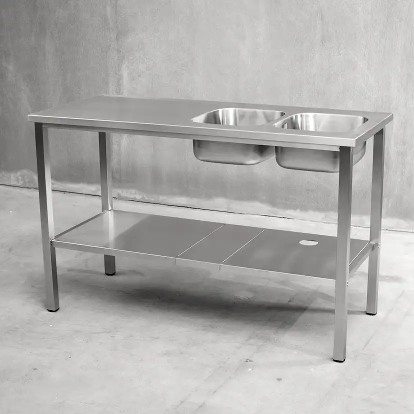 Benkestativ Vilan Stainless Variant Stativ og Underhylle med Hull