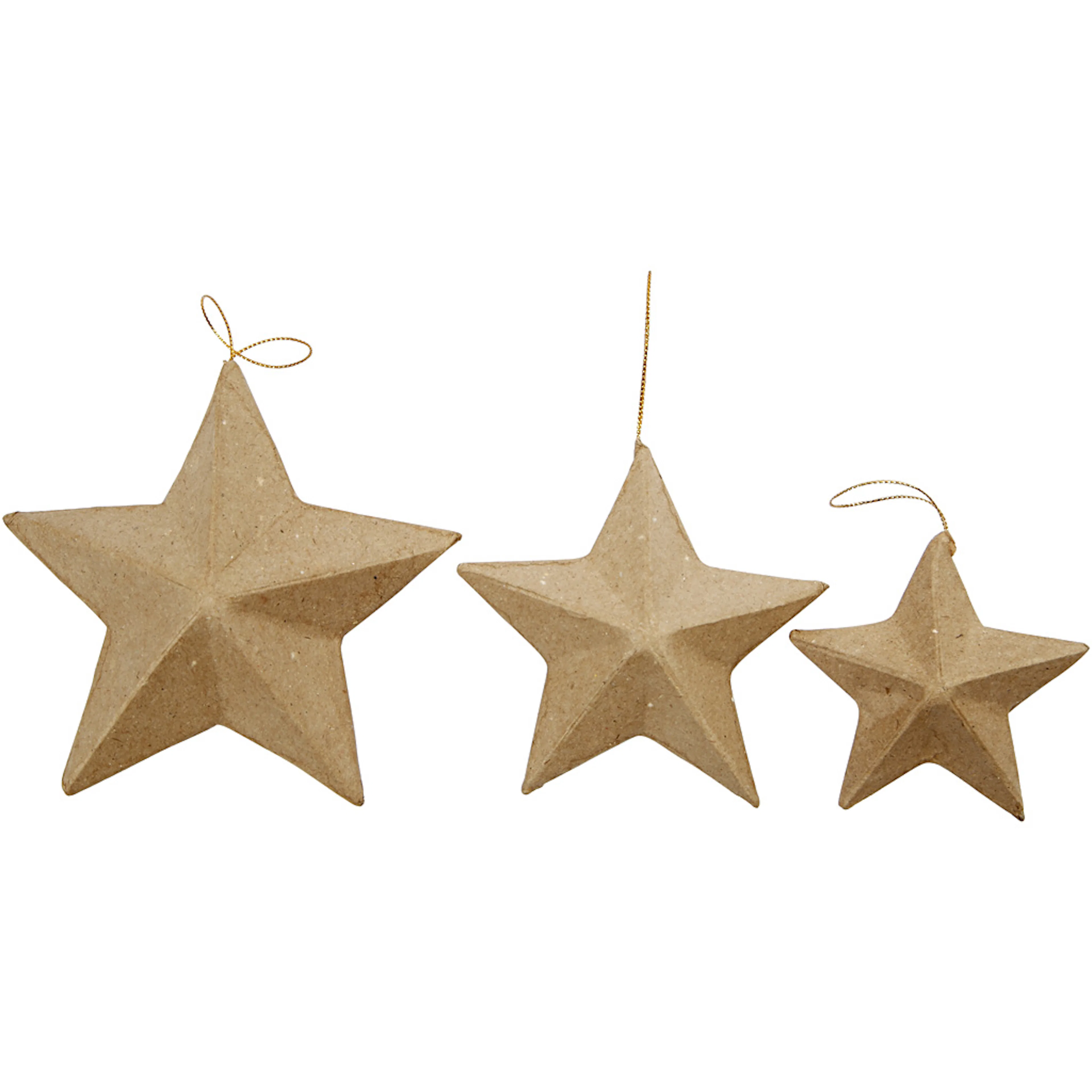 Stjerner Creativ Company Papir Mache D7,5+10+12,5 cm 6 St/1 Pk