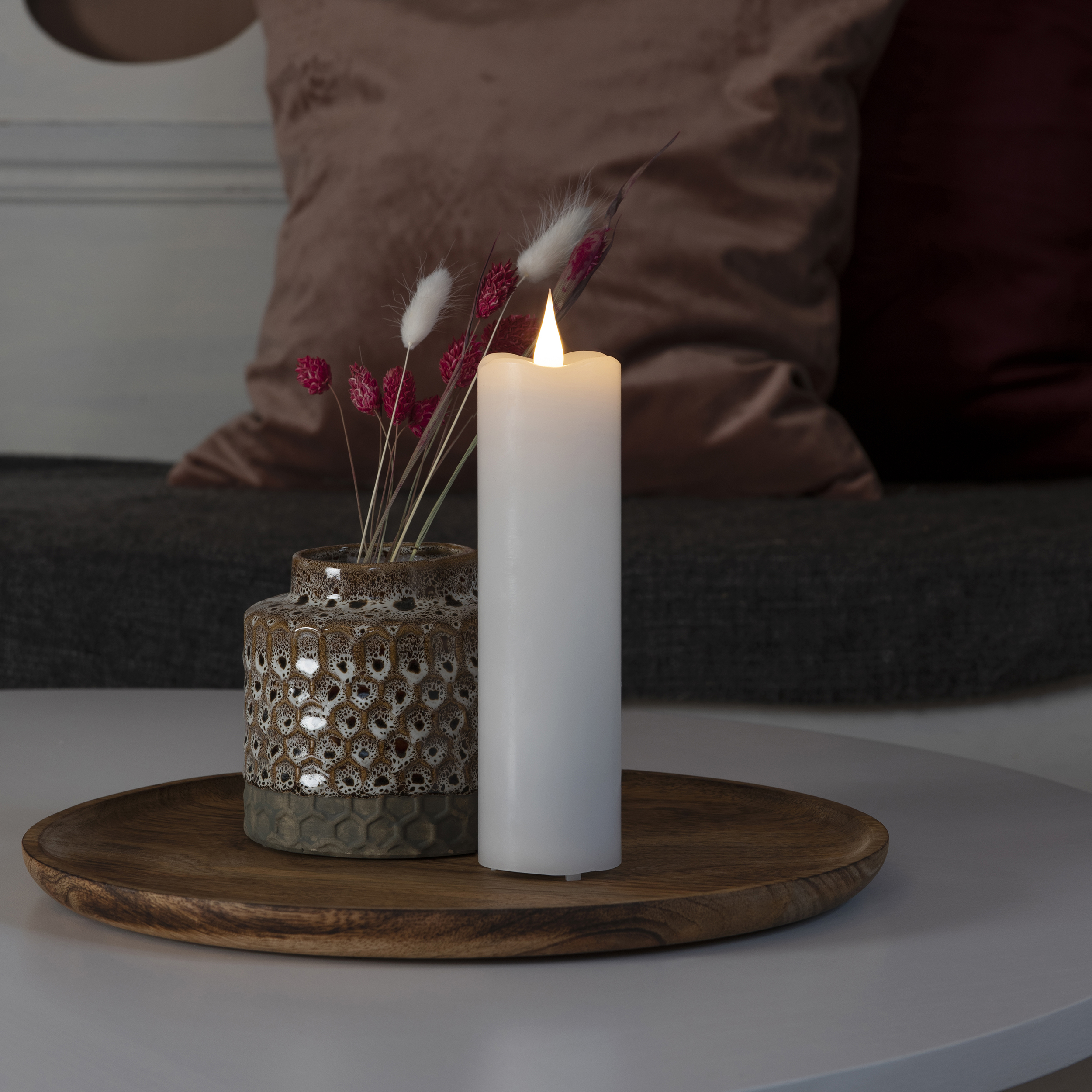 Vokslys Gnosjö Konstsmide 5x17,8 cm LED Hvit