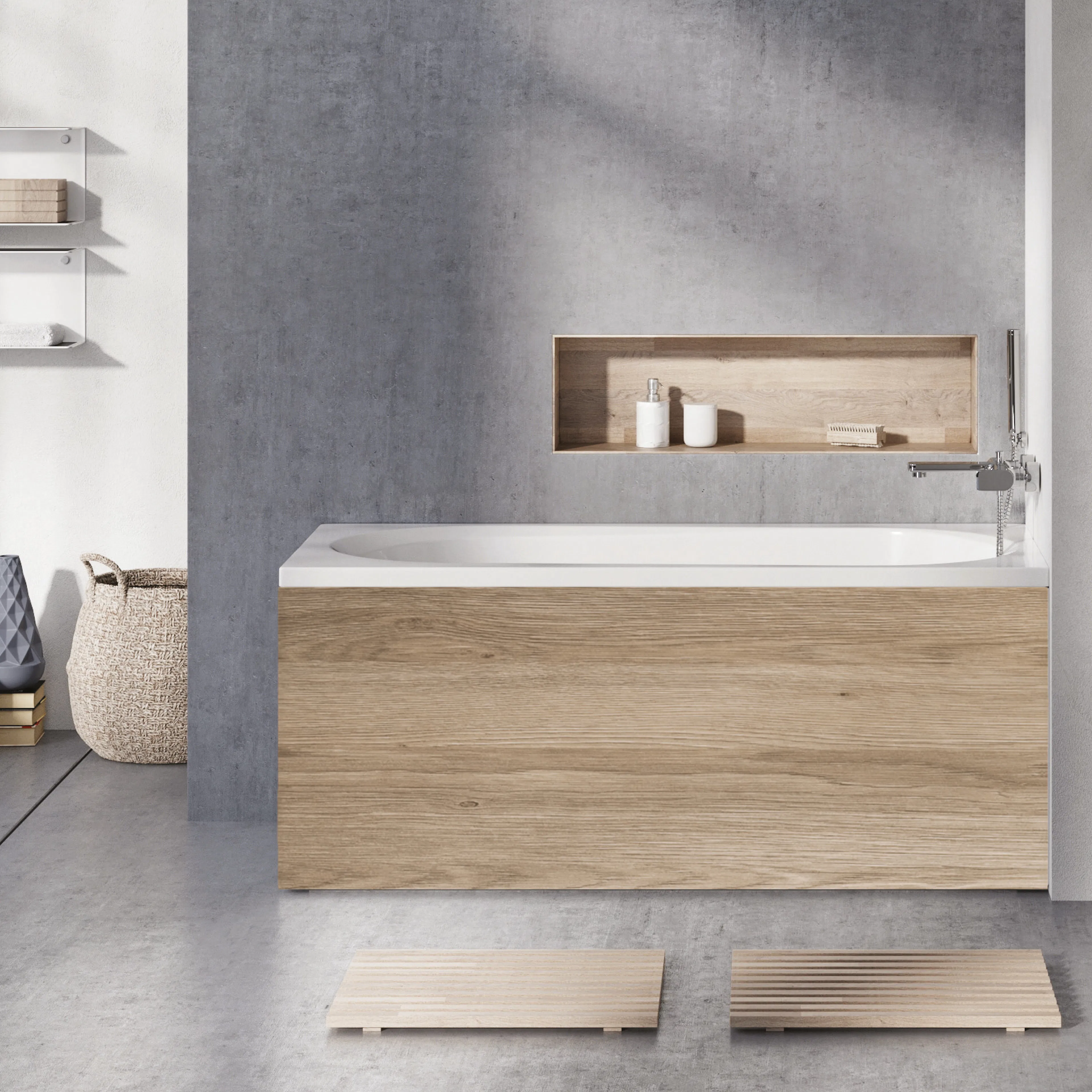 Badkar Falsterbo 160 cm Standard U6 160 cm Standard U6: Med Frontpanel, Ingen sidopanel, Sargblandare till vänster