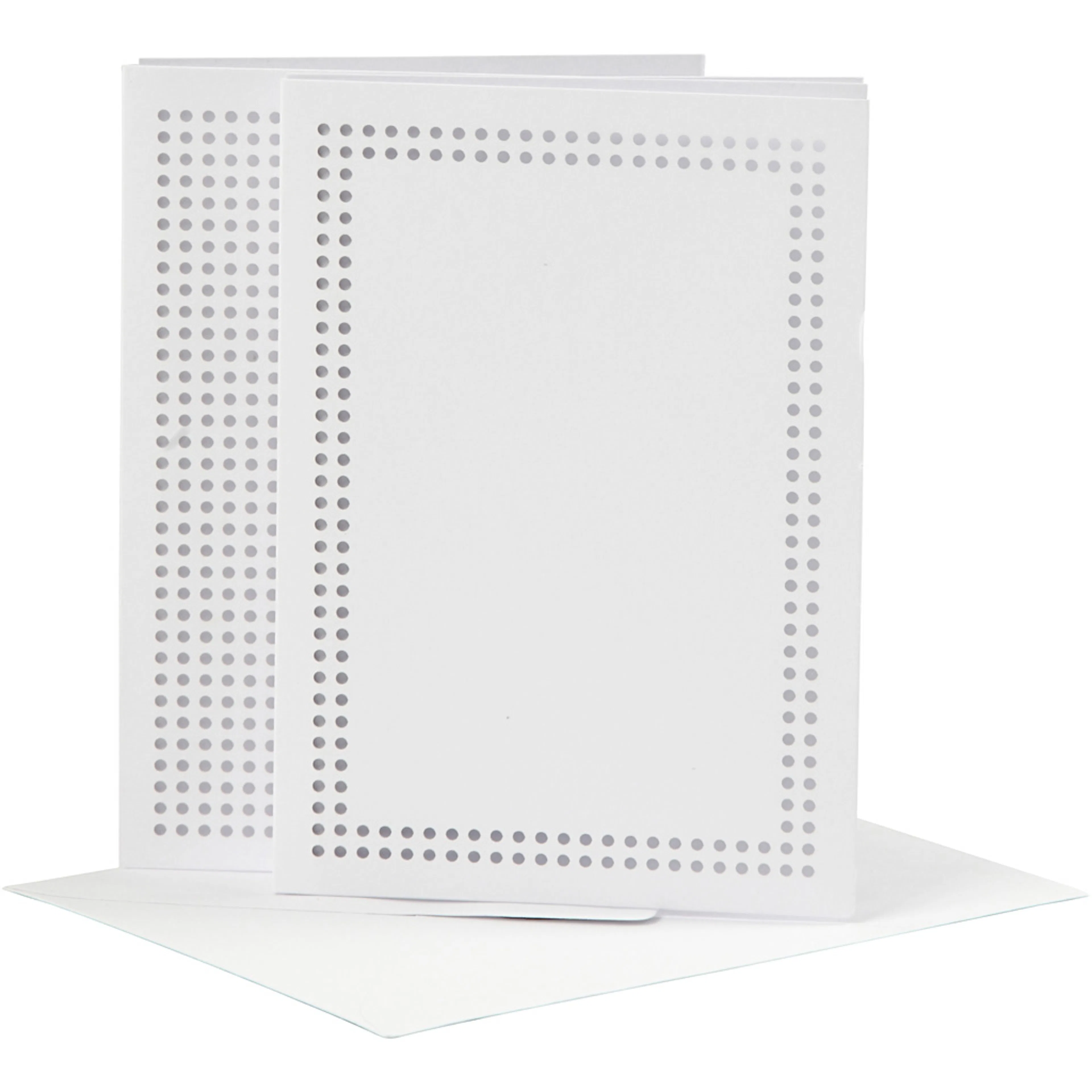 Kort til Broderi Creativ Company Kortstr 105x15 cm Konv Str 115x165 cm Hvit 6 stk/1 Pk