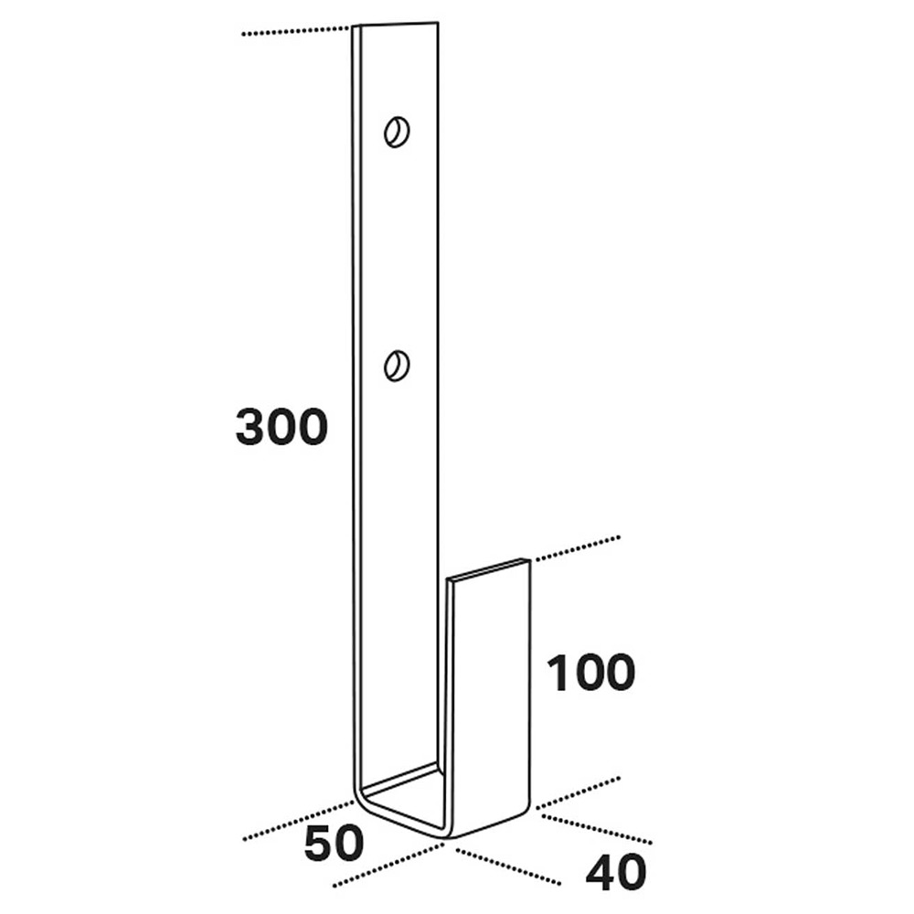 Opphengingsbeslag FAST HA 40x50x300x5,0 mm