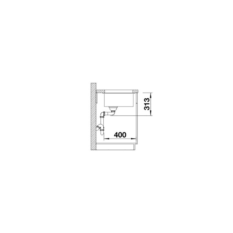BLANCO SUBLINE 400-U SILGRANIT® INFINO - VIT Hvit, Undermontering