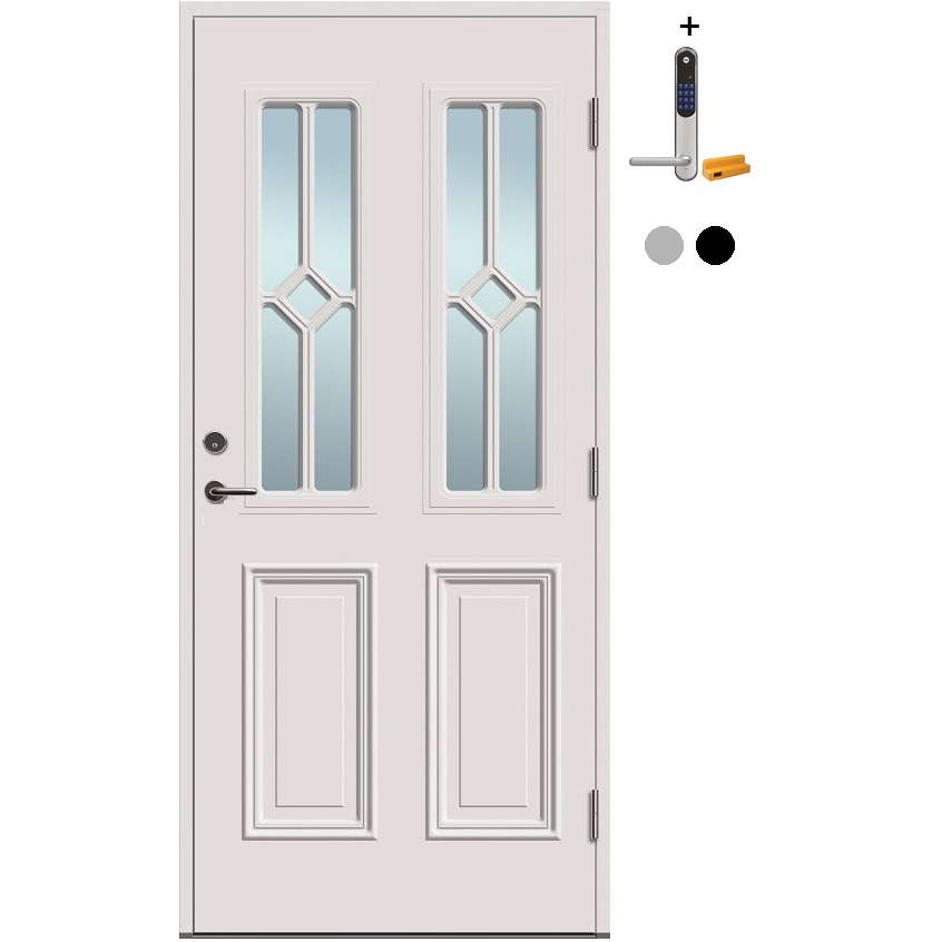 Ytterdør Tundøren Tun 467 Hvit med Yale Doorman Classic Home