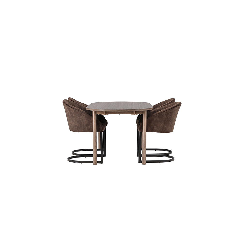 Spisegruppe Venture Home Andy med 4 stk Evening Stoler