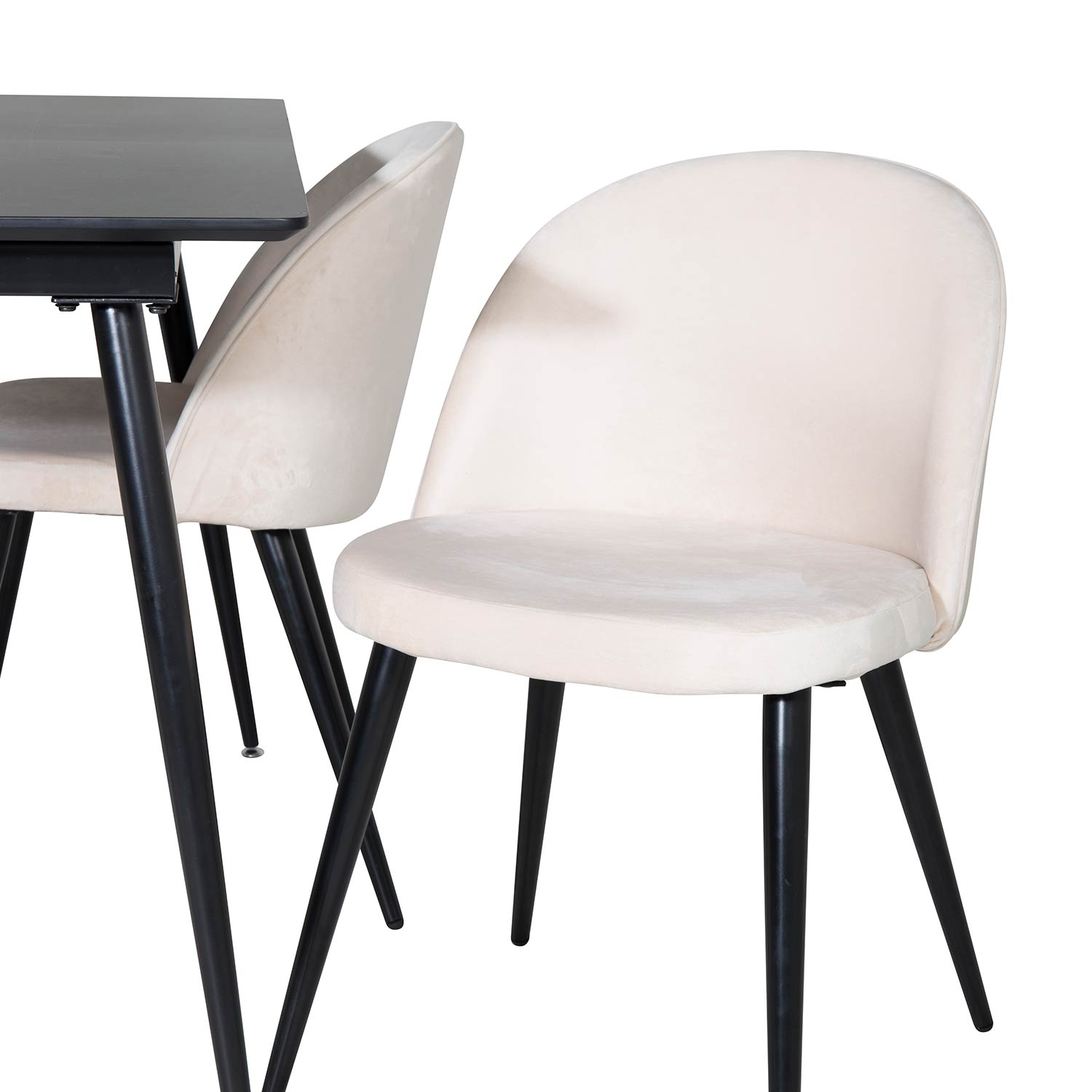 Spisegruppe Venture Home Silvia med Innleggsplate og 4 Valentina Stoler