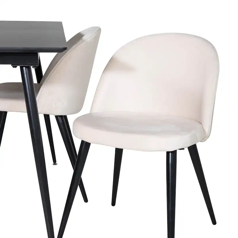 Spisegruppe Venture Home Silvia med Innleggsplate og 4 Valentina Stoler
