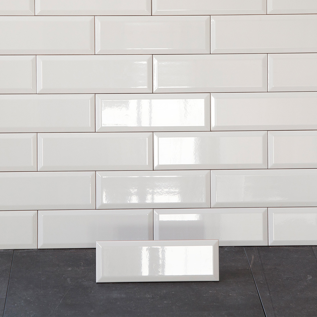 Flis Biselado Blank Hvit 10x30 cm