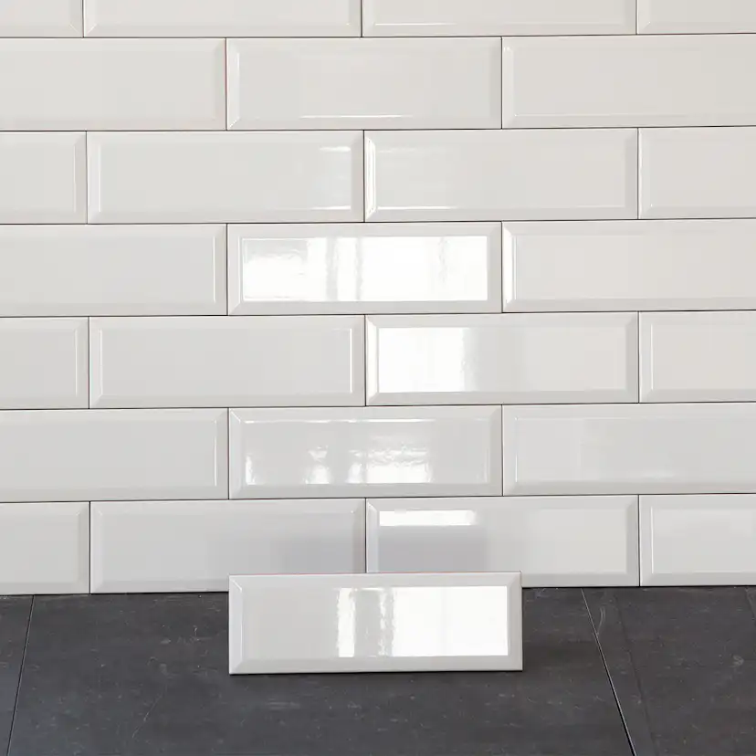 Kakel Arredo Metro Biselado Blank Vit 10x30 cm