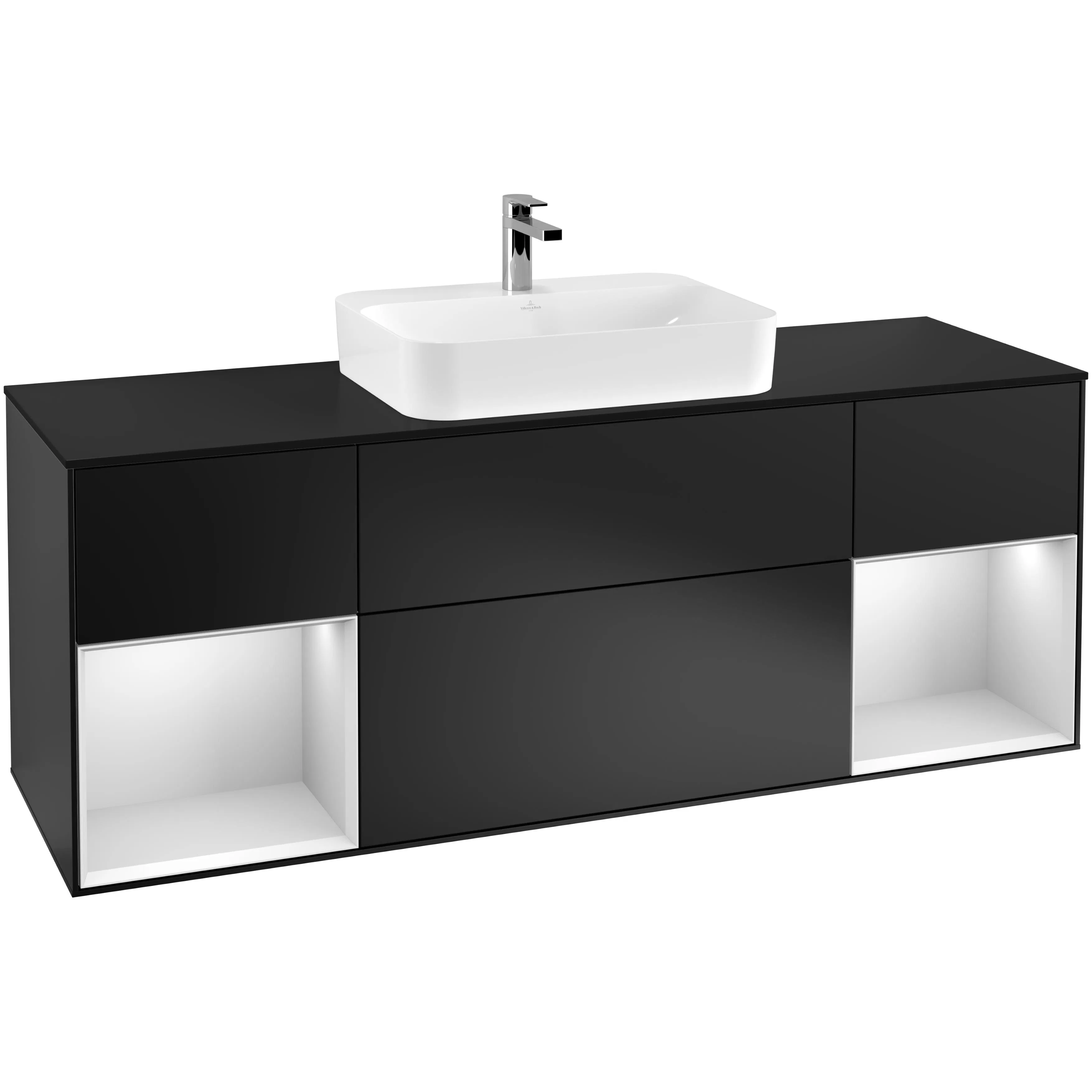 Tvättställsskåp Villeroy & Boch Finion med Två Hyllor och Bänkskiva för Ytmonterat Tvättställ