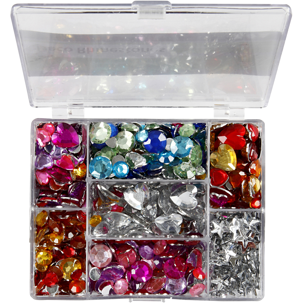 Rhinsten Creativ Company Runde Stjerner Hjerter 300 stk/1 Pk