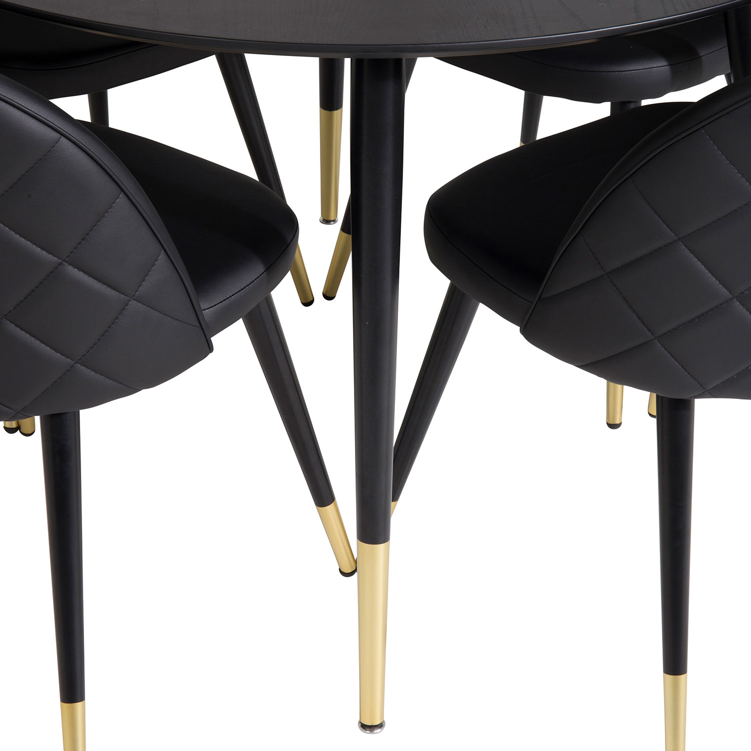 Spisegruppe Venture Home Dipp med 4 Velvet Stoler Skinn