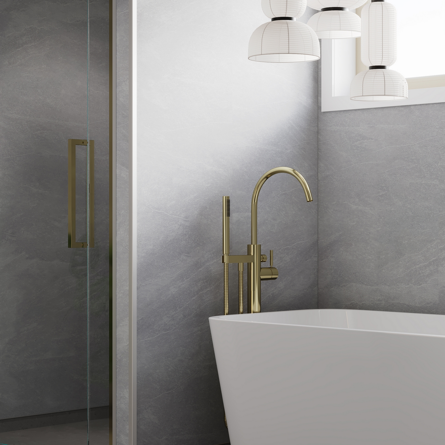 Baderomspanel Fibo 1035 S Silver Slate