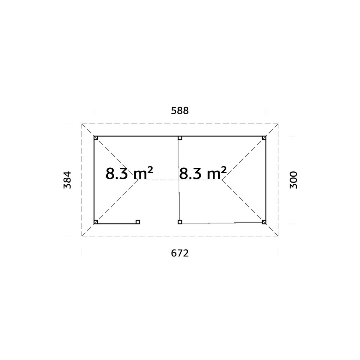 Hagestue Palmako Bianca 16,6 m2 Sett 207 Slide