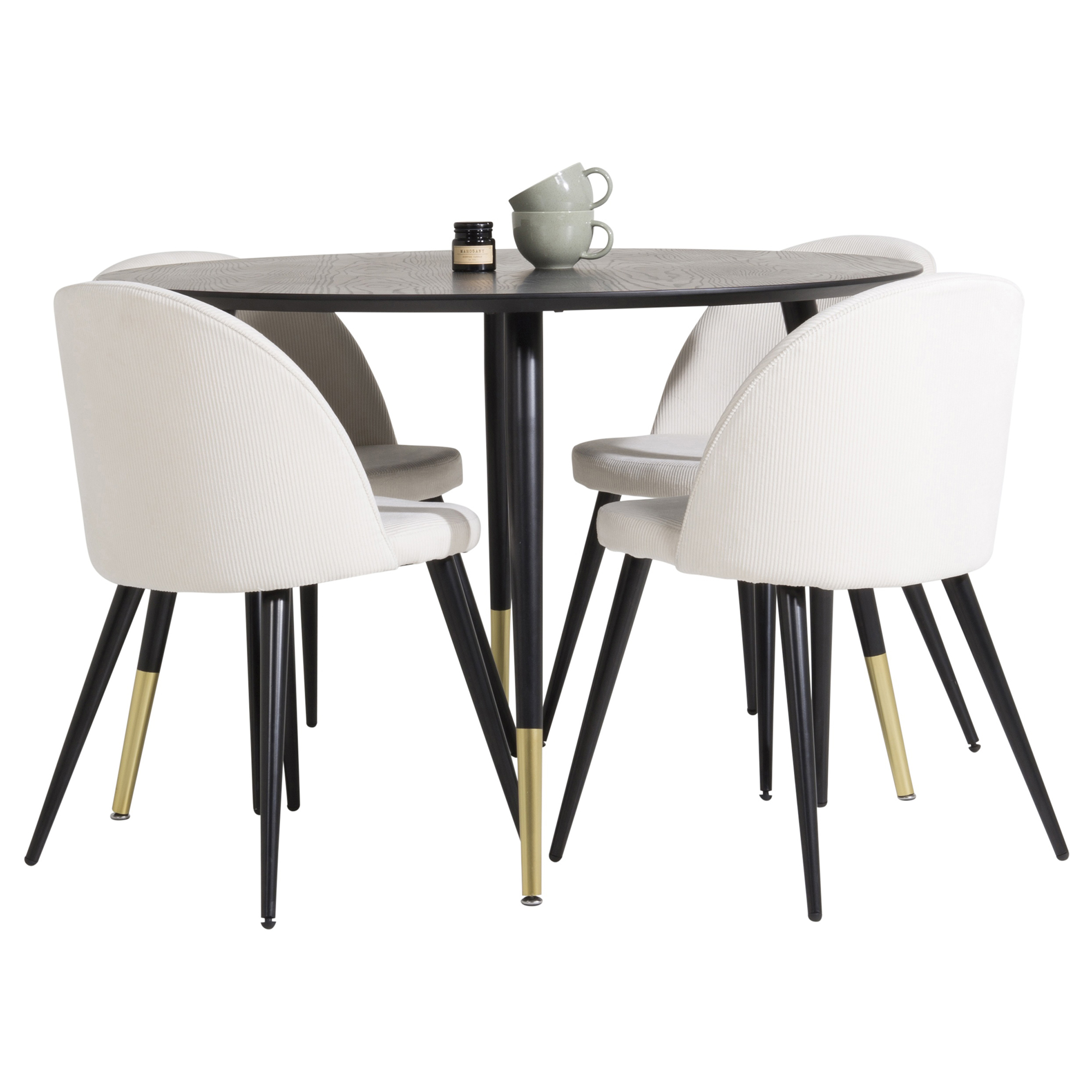 Spisegruppe Venture Home Disa med 4 Valentina Stoler Manchester